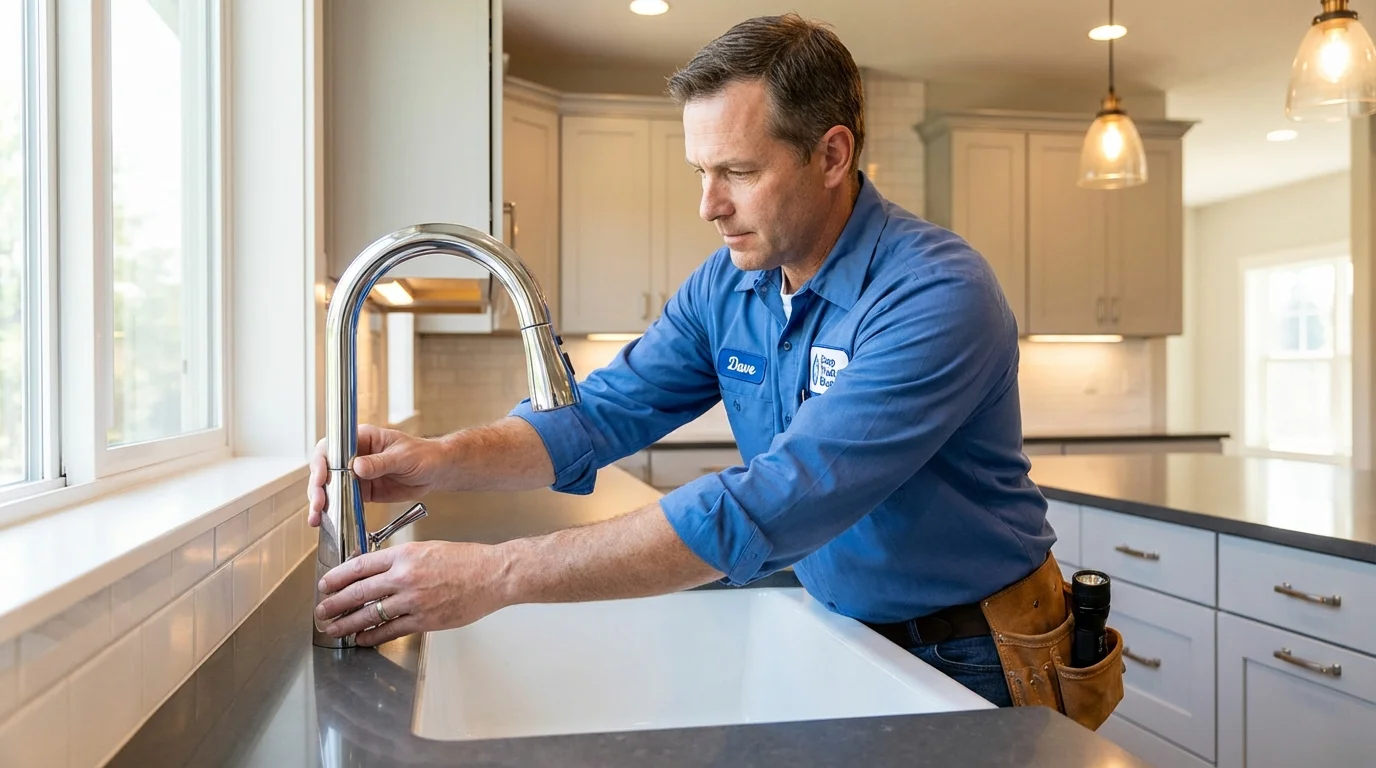 Kitchen faucet installation by Johns Plumbing LLC in Palm Coast