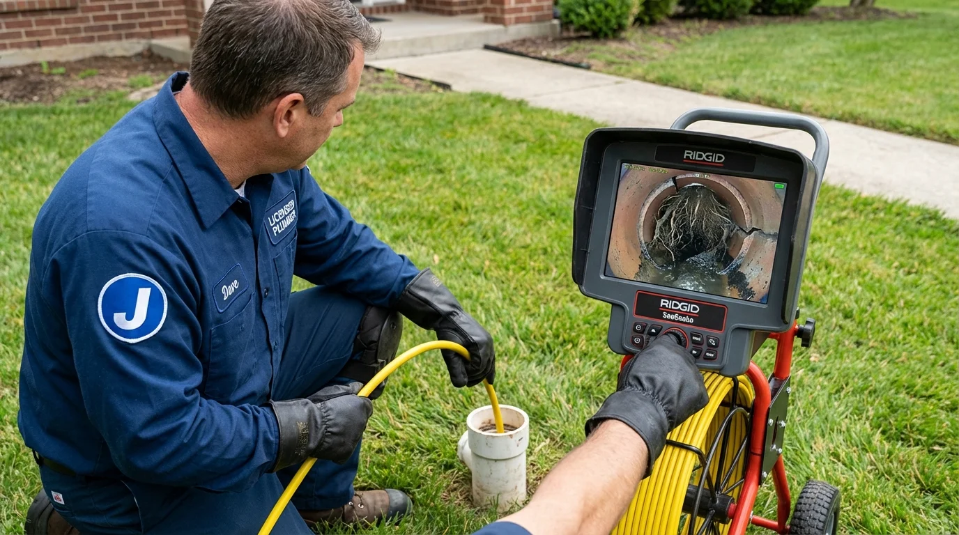 Sewer camera inspection being performed by Johns Plumbing LLC in Palm Coast
