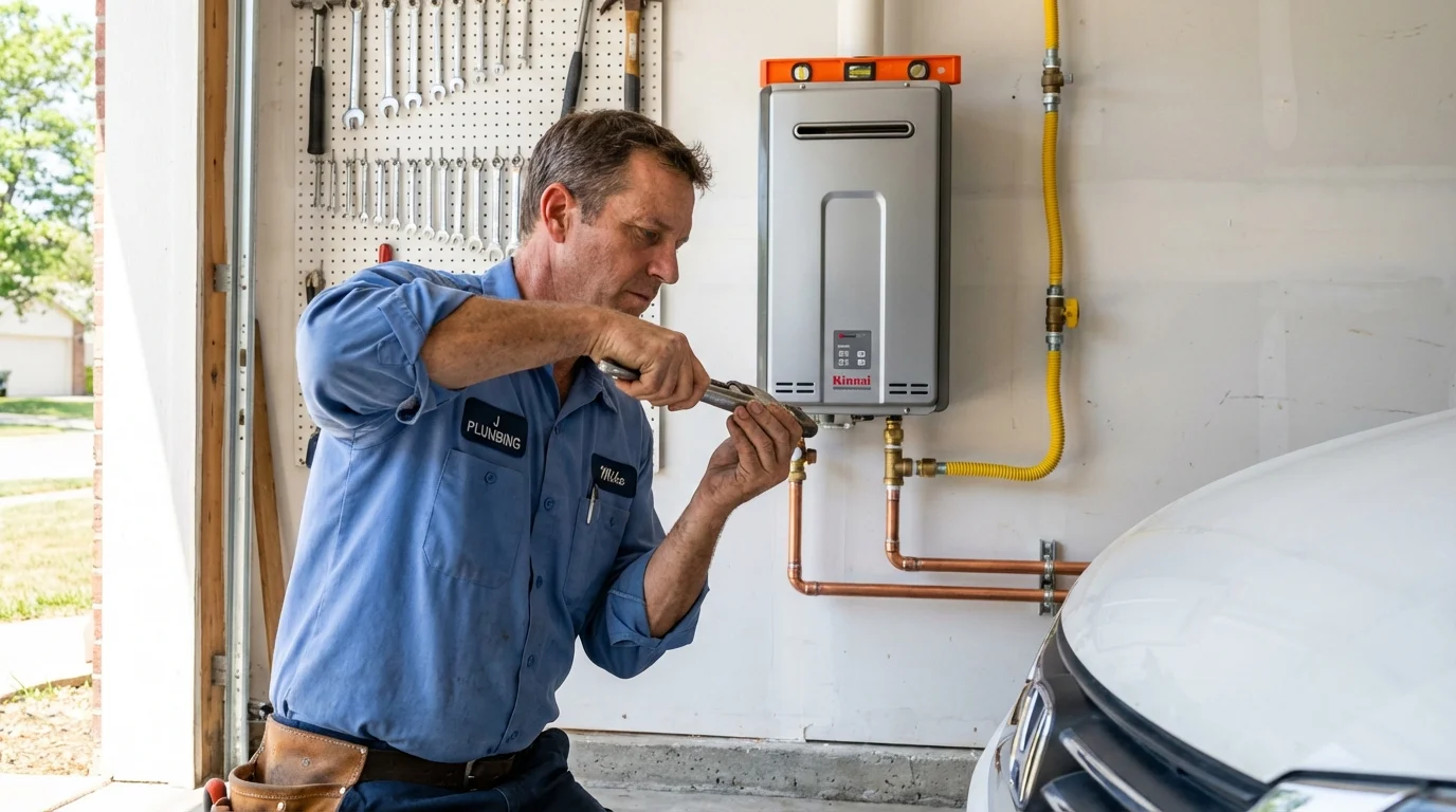 Tankless water heater installation by a Johns Plumbing LLC plumber in Palm Coast